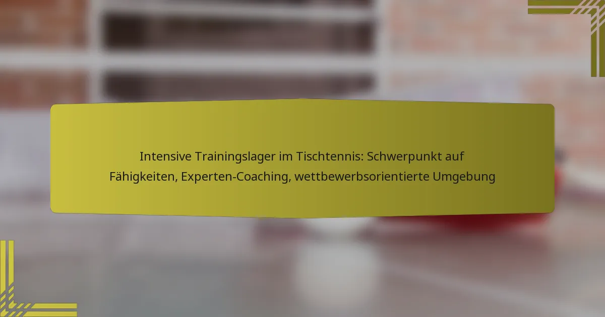Intensive Trainingslager im Tischtennis: Schwerpunkt auf Fähigkeiten, Experten-Coaching, wettbewerbsorientierte Umgebung