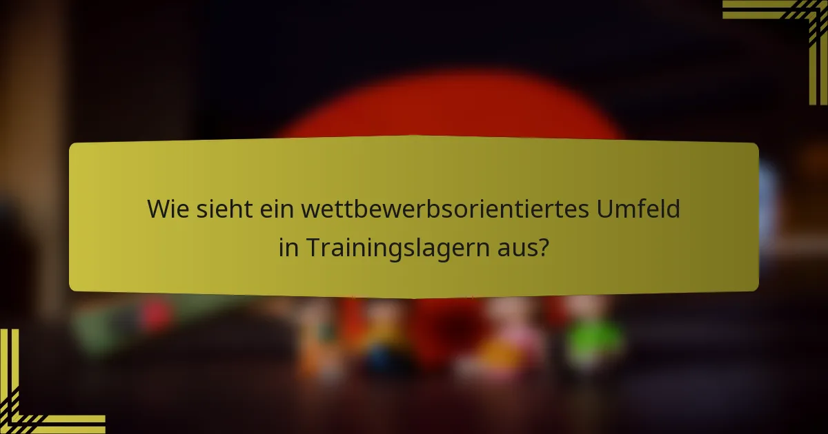 Wie sieht ein wettbewerbsorientiertes Umfeld in Trainingslagern aus?